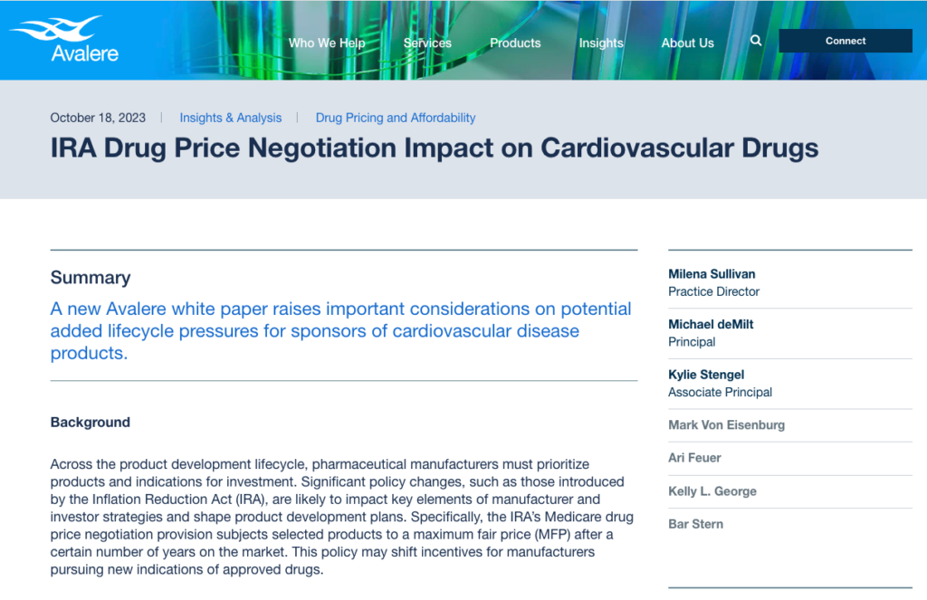 IRA Drug Price Negotiation Impact on Cardiovascular Drugs
