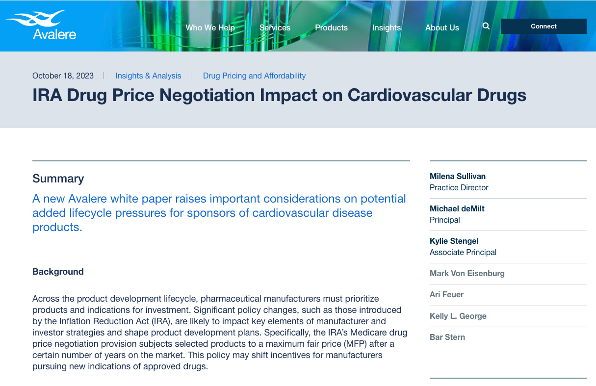 IRA Drug Price Negotiation Impact on Cardiovascular Drugs