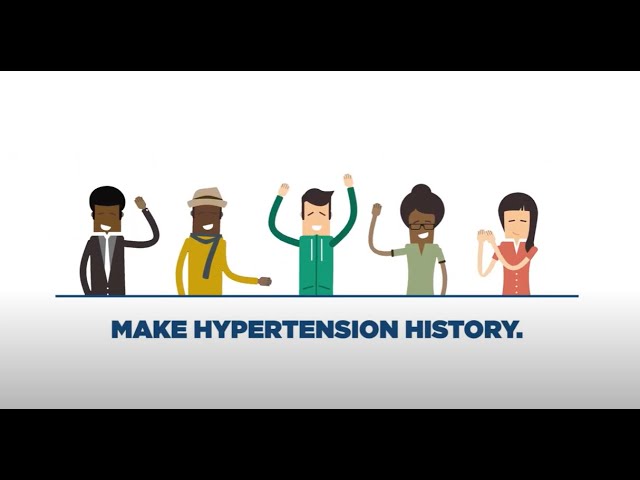 Graphic of 5 indivduals with happy expressions and cheering, with the words "Make hypertension history", indicating that there is an exciting amount of progress can be made to improve the state of hypertension in the U.S.