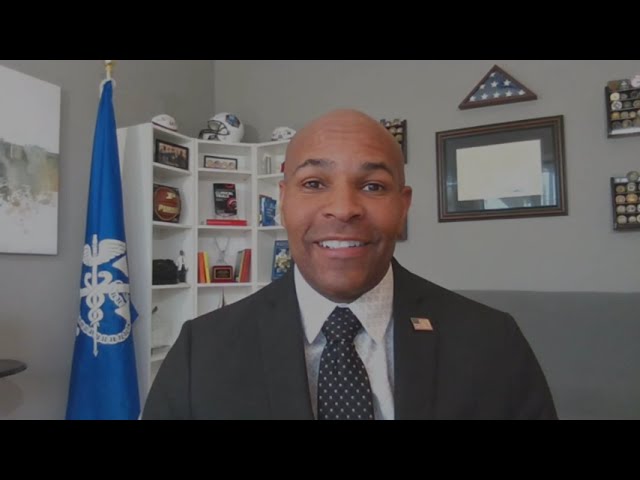 Former U.S. Surgeon General Jerome Adams in his office discussing the seriousness of hypertension